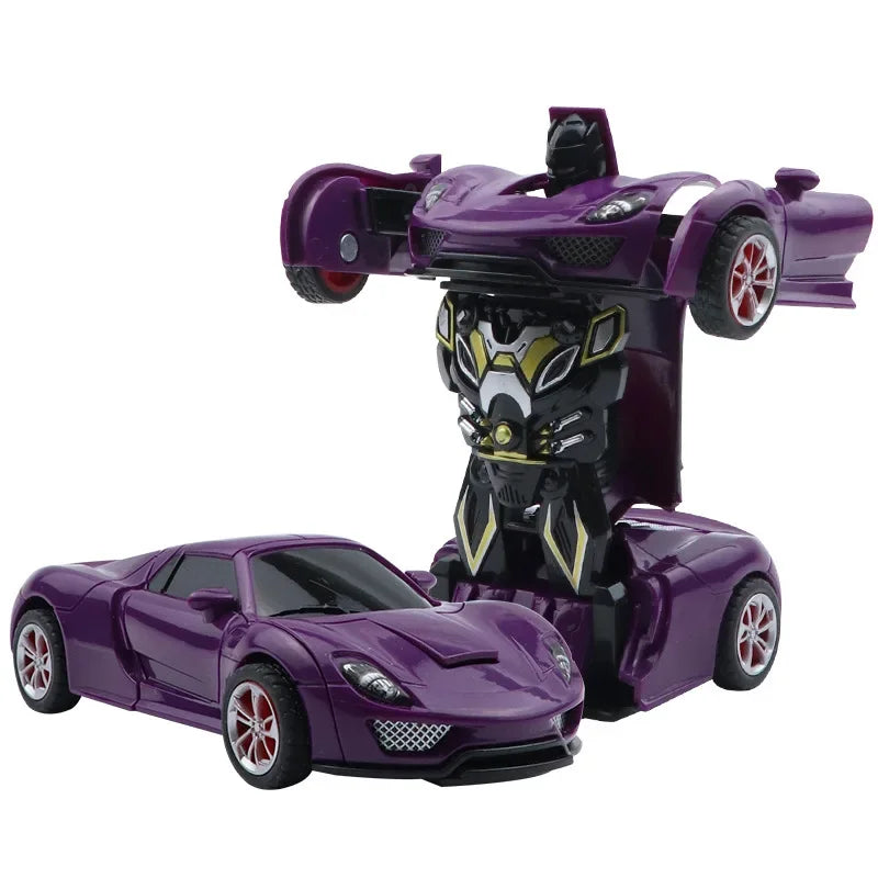 Shape-shifting toy car inertial impact one-button shape-shifting boy puzzle collision shape-shifting Autobot robot