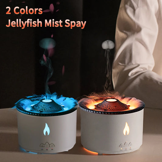 Jellyfish Volcano Fire Flame Aroma Air Humidifier Diffuser Essential Oil Electric Smell for Home Perfume Cool Mist Maker