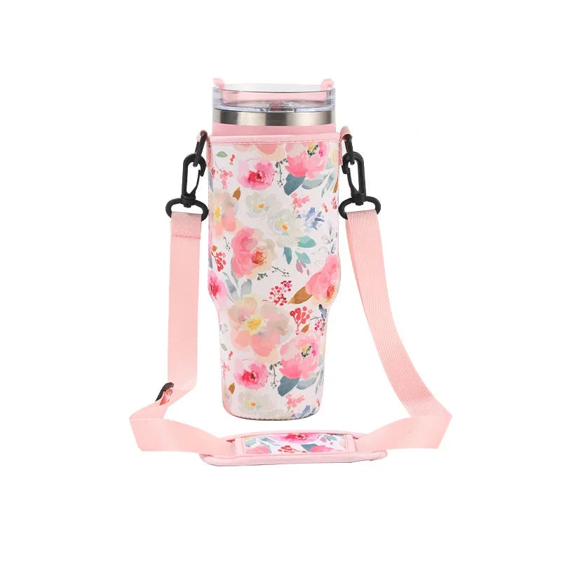 New 40oz/30oz Ice Brave Cup Set Water Cup Set Diving Material Cup Oblique Straddle Bag Stanley Cow Pattern Handle Water Bottle