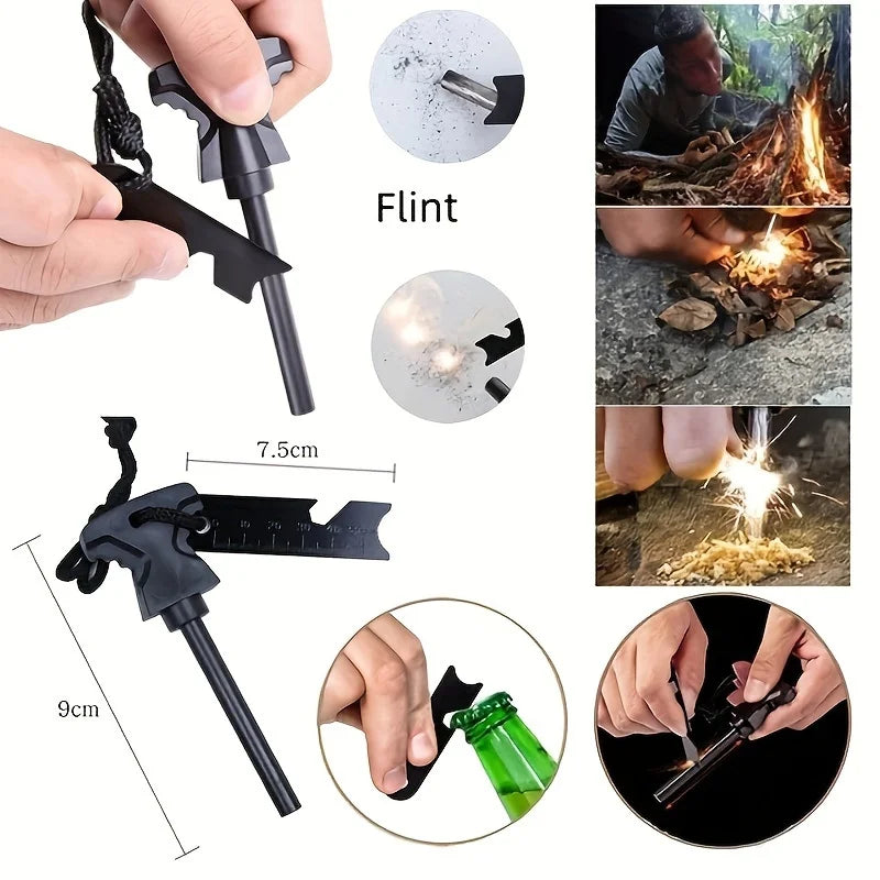 Multi functional survival tools, outdoor camping equipment, outdoor survival emergency supplies kit