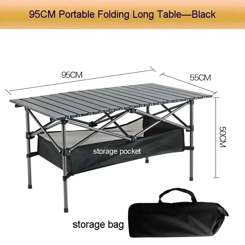 Outdoor Picnic Table With Easy Carrying Bag Lightweight For Self-Driving Trips Egg Roll Long Table Portable Camping Folding Desk