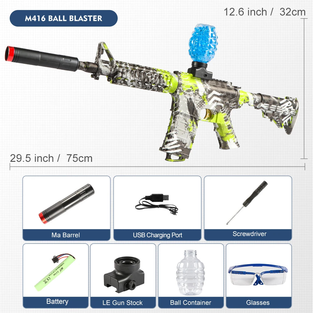 M416 Electric Blaster Gun Set, High Precision Shooting Toy, Perfect Outdoor Toy Gift for Birthday (Bullets Excluded)