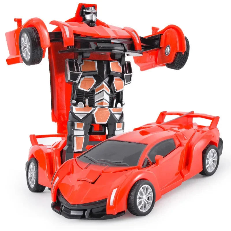 Shape-shifting toy car inertial impact one-button shape-shifting boy puzzle collision shape-shifting Autobot robot