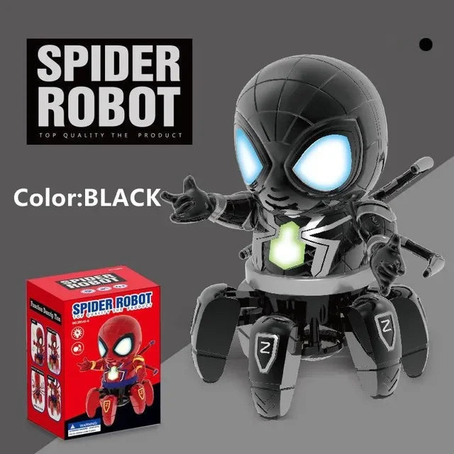 Marvel The Amazing Spider Man Dancing Robot Musical Light Electric Toy Doll Spiderman Action Figure Children Funny Birthday Gift