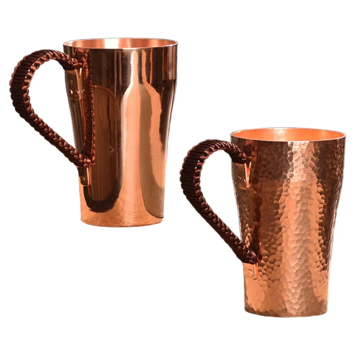 Copper Coffee Mug Teaware Portable Easy Clean Birthday Gifts Handmade Pure Copper Cup 400ml Water Mug for Milk Bar Party Home