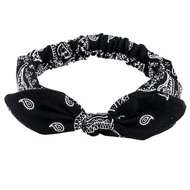 New Boho Women Soft Solid Print Headbands Vintage Cross Knot Elastic Hairbands Turban Bandanas Girls Hair Bands Hair Accessories