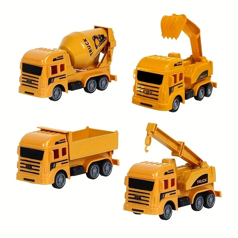 Engineering Vehicle Toys Plastic Construction Excavator Tractor Dump Fire Truck Bulldozer Models Kids Boys Mini Gifts