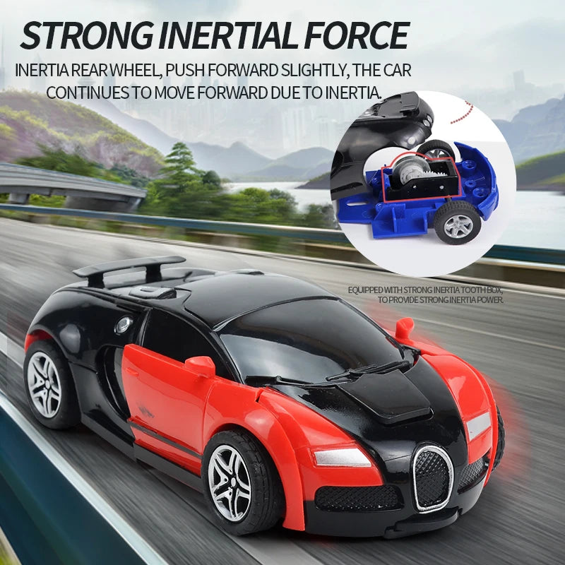 Transform CarRobot Model Car.Automatic Deformation Push and Go Car Vehicle Toy Race Car.Toys Easter Gifts for Boys