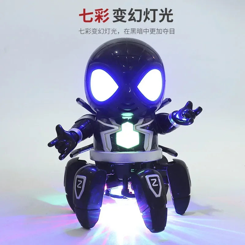 Marvel The Amazing Spider Man Dancing Robot Musical Light Electric Toy Doll Spiderman Action Figure Children Funny Birthday Gift