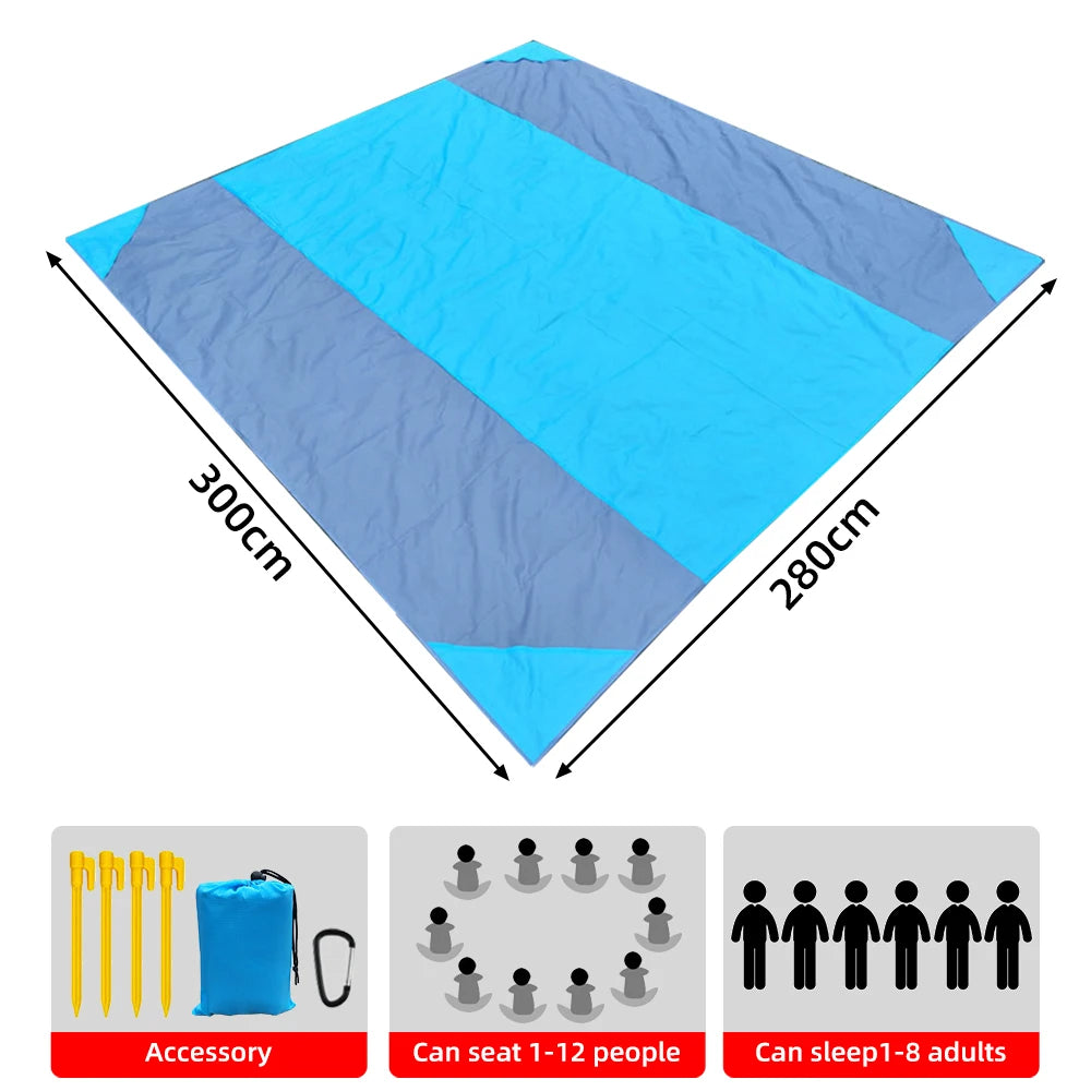 Waterproof Beach Mat Extra Large Outdoor Camping Mat Blanket Folding Sand Free Pocket Mattress Portable Lightweight Picnic Mat