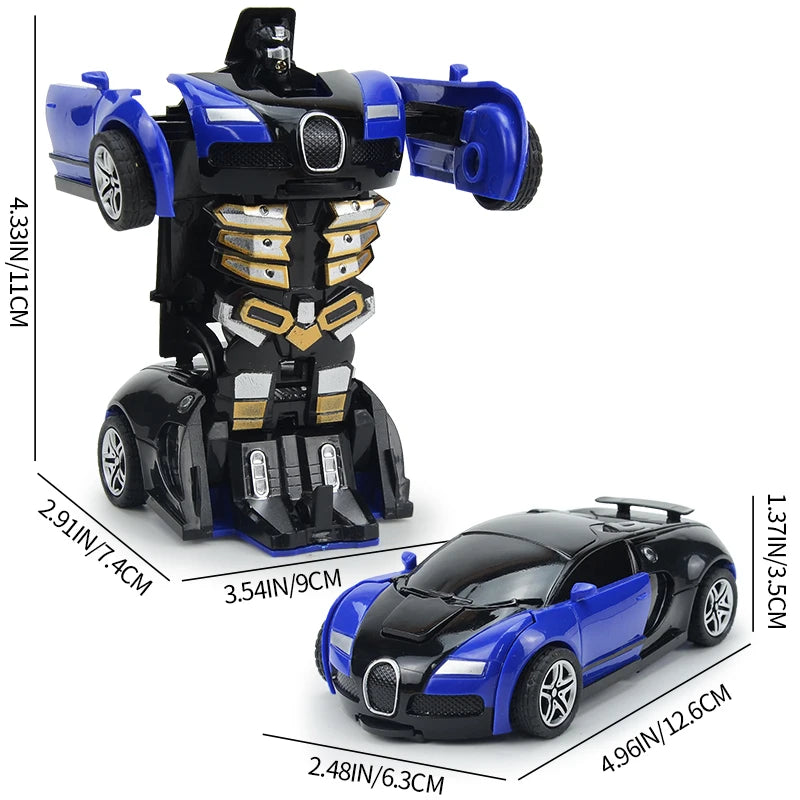 Transform CarRobot Model Car.Automatic Deformation Push and Go Car Vehicle Toy Race Car.Toys Easter Gifts for Boys