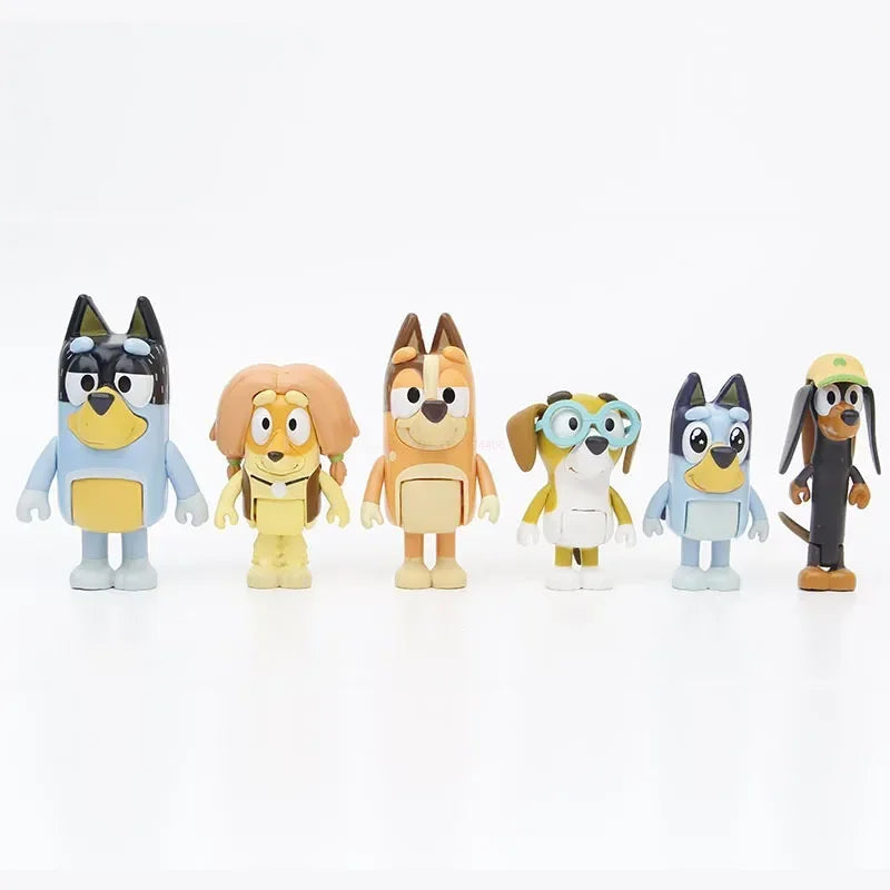 12 Bluey Family Character Model Decorations Cute Puppy Movable Joints Decorations Mini Pvc Character Model Toys Children's Gifts