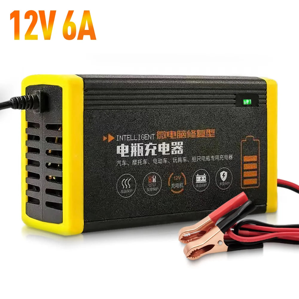 Car Battery Charger 10A 12V Automotive Battery Charger 24V 5A Car Accesorries Digital Display Detection Pulse Repair Car Charger