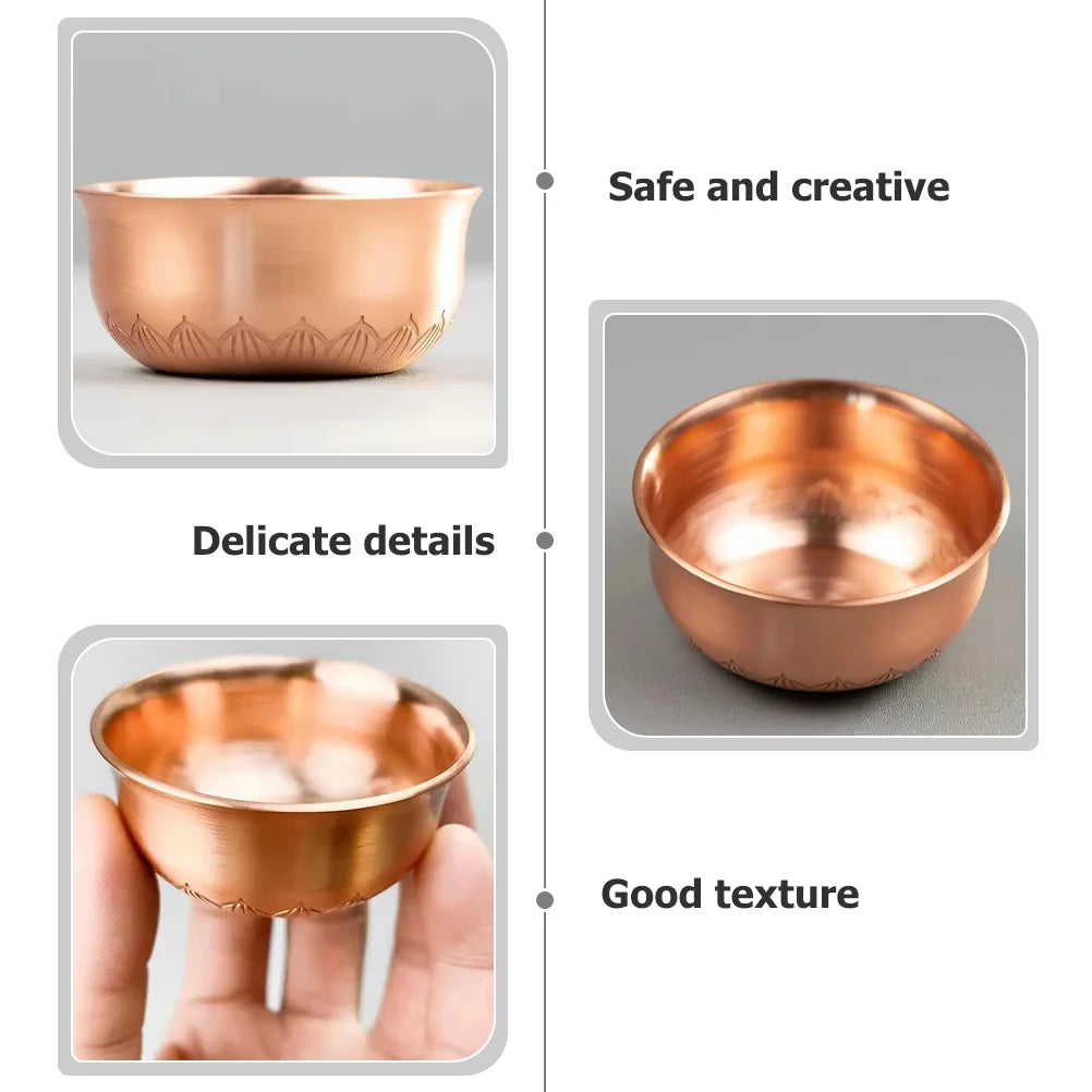 Tabletop Cup Worship Bowl Copper Teacup Exquisite Offering Cart Golden Cups