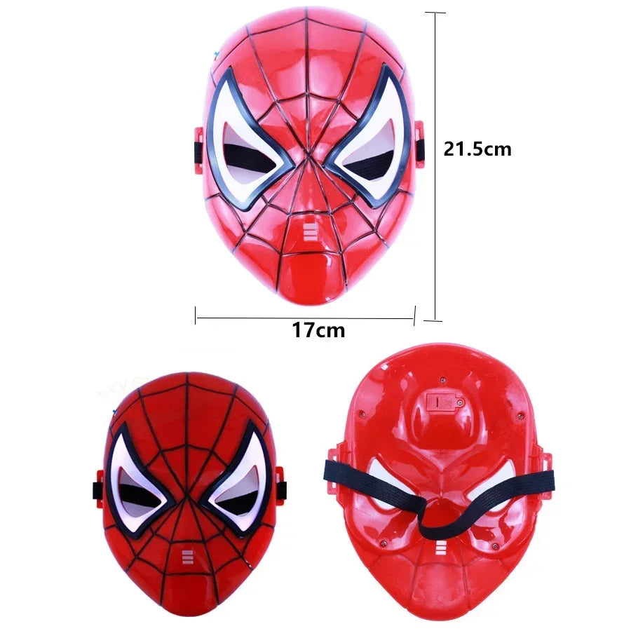 Disney Marvel Spiderman Masks Hulk Iron Man Captain America  Figure Led Light Collection Decoration Cosplay Model Toys Gifts